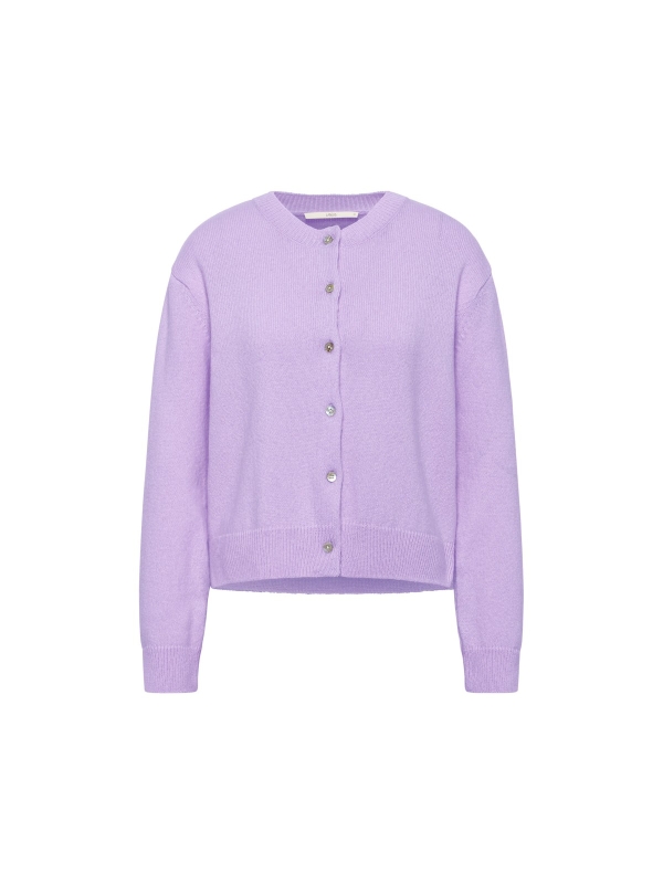 Boxy Strickjacke - purple rose